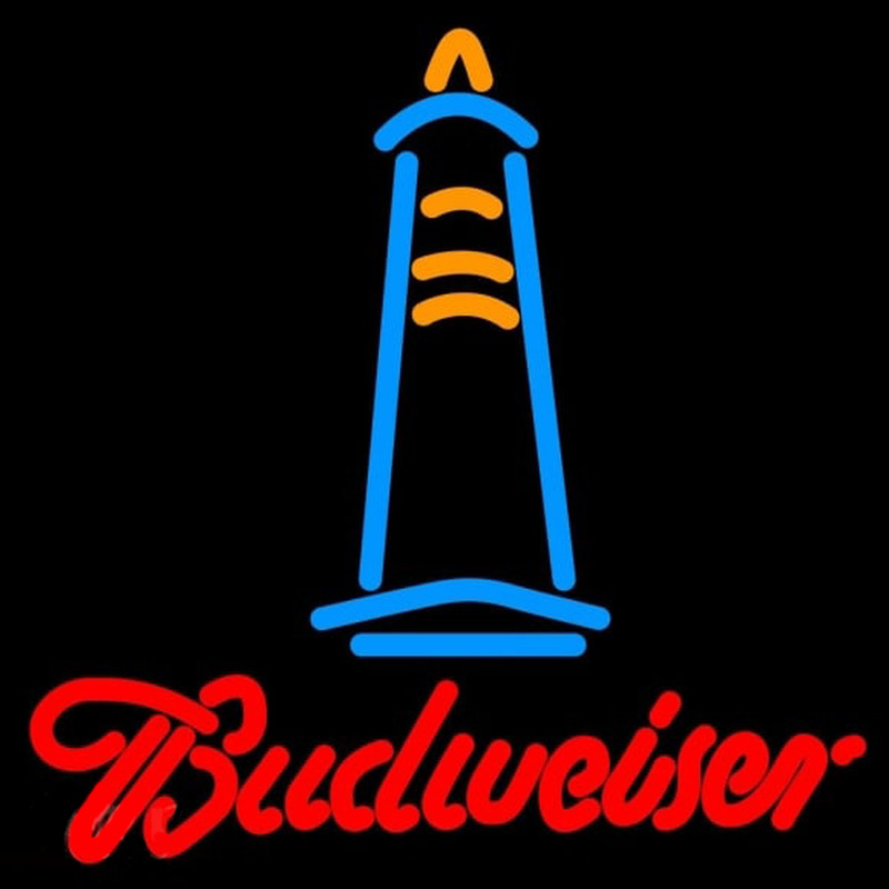 Budweise Lighthouse Beer Sign Neonkyltti