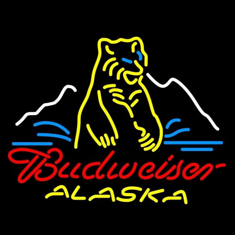 Budweiser Alaska Polar Bear Beer Sign Neonkyltti