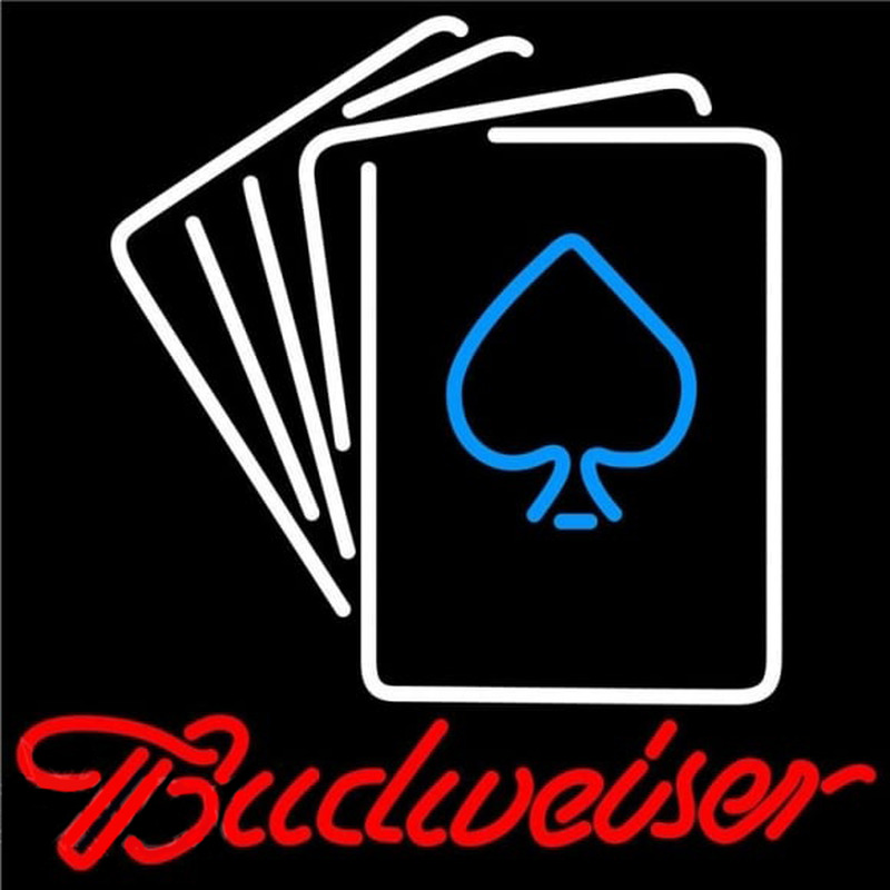 Budweiser Cards Beer Sign Neonkyltti