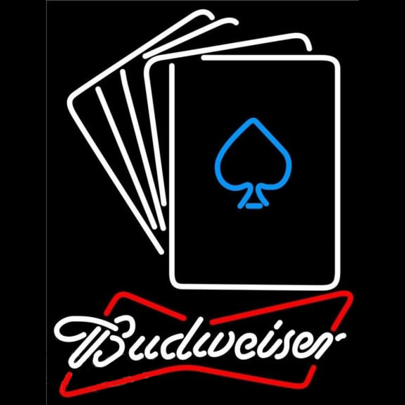 Budweiser Cards Beer Sign Neonkyltti