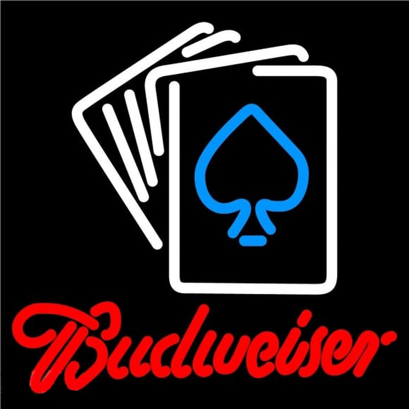 Budweiser Cards Beer Sign Neonkyltti