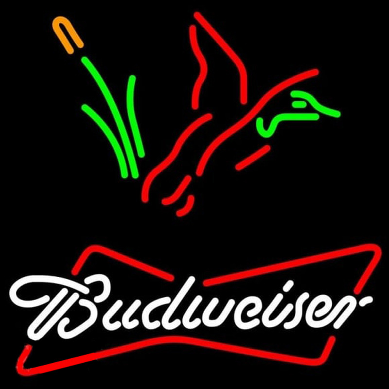 Budweiser Collectible Duck Hunting Beer Sign Neonkyltti