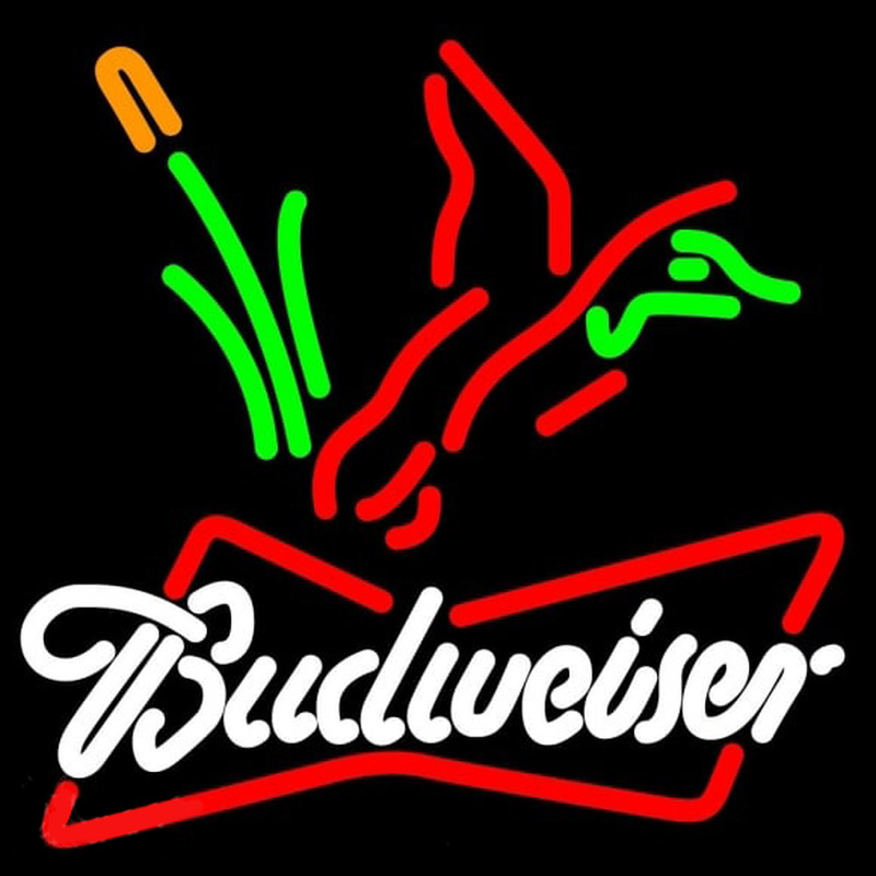 Budweiser Collectible Duck Hunting Beer Sign Neonkyltti