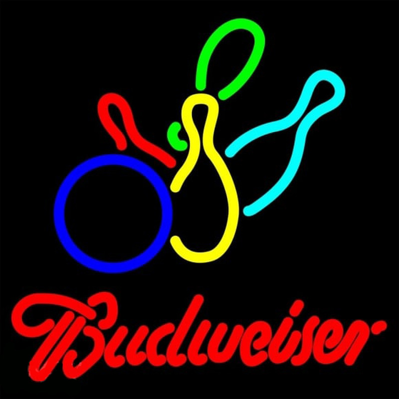 Budweiser Colored Bowling Beer Sign Neonkyltti