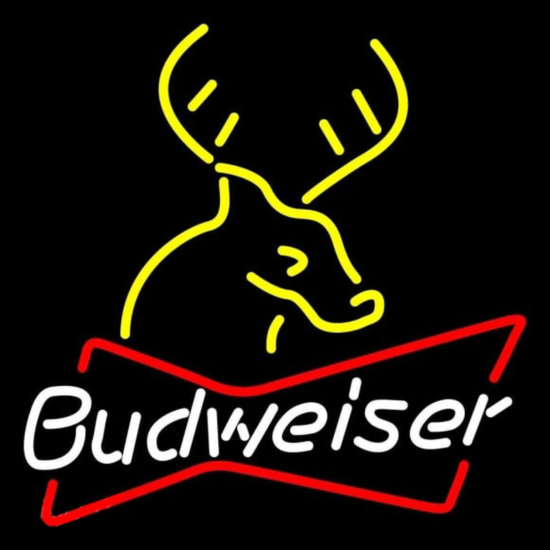 Budweiser Deer 24 24 Beer Sign Neonkyltti