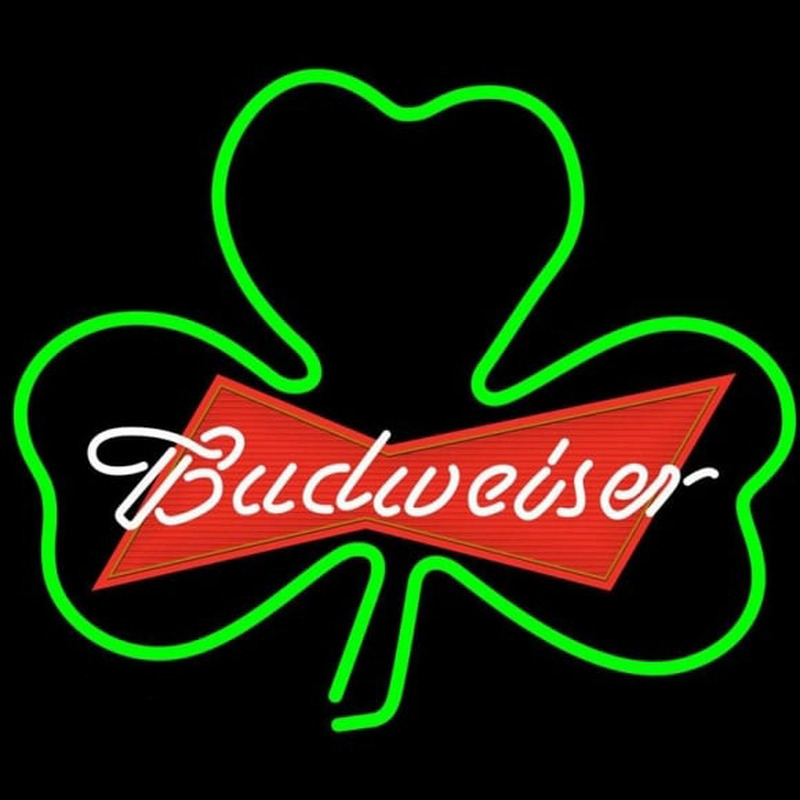 Budweiser Green Clover Beer Sign Neonkyltti