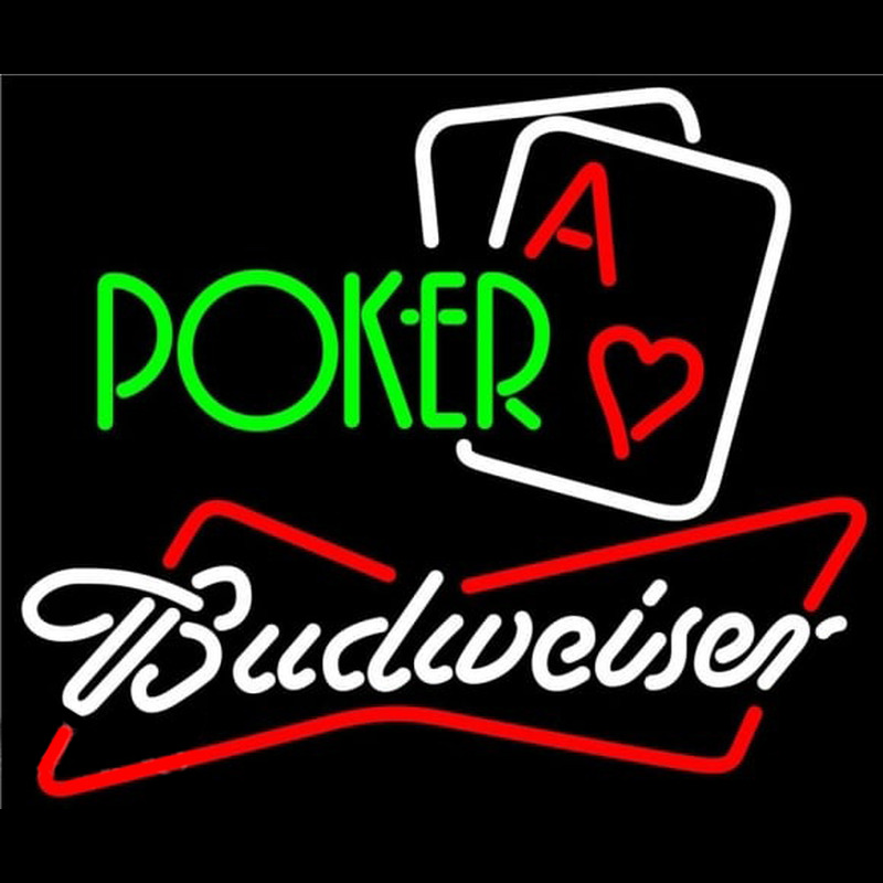 Budweiser Green Poker Beer Sign Neonkyltti