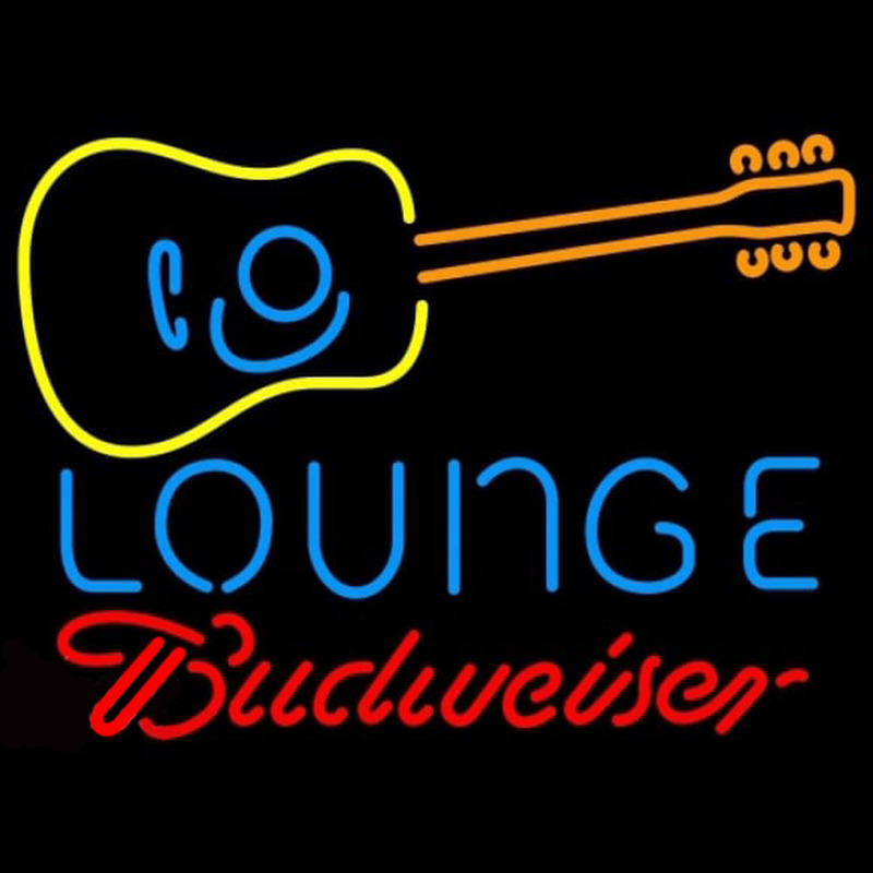 Budweiser Guitar Lounge Beer Sign Neonkyltti