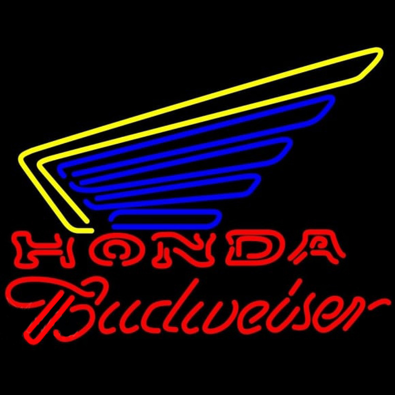 Budweiser Honda Motorcycles Gold Wing Beer Sign Neonkyltti