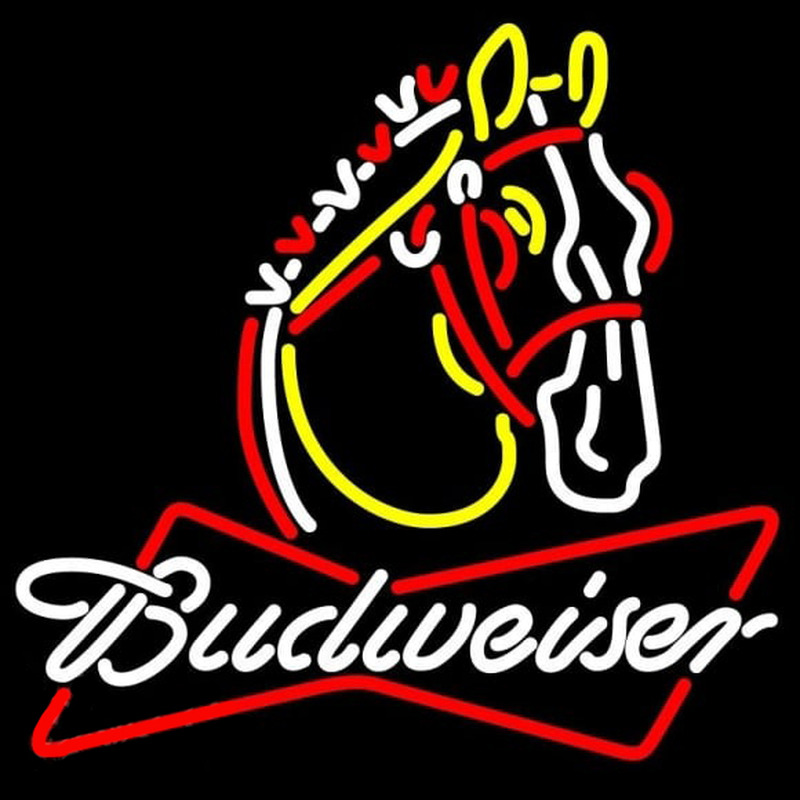 Budweiser Horse Beer Sign Neonkyltti