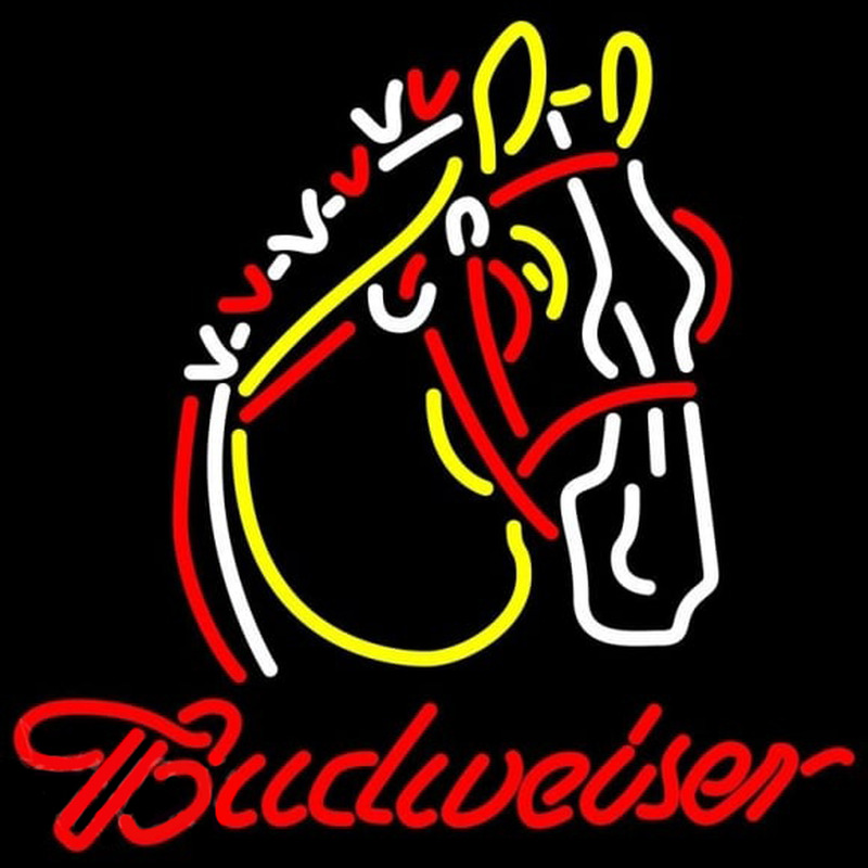 Budweiser Logo Horse Beer Sign Neonkyltti