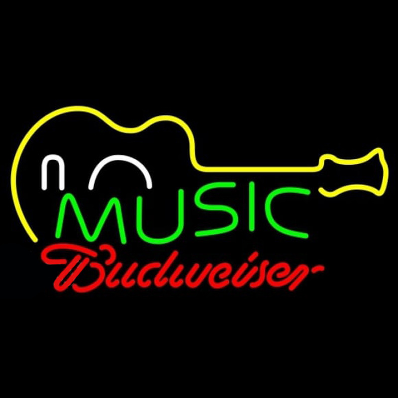 Budweiser Music Guitar Beer Sign Neonkyltti