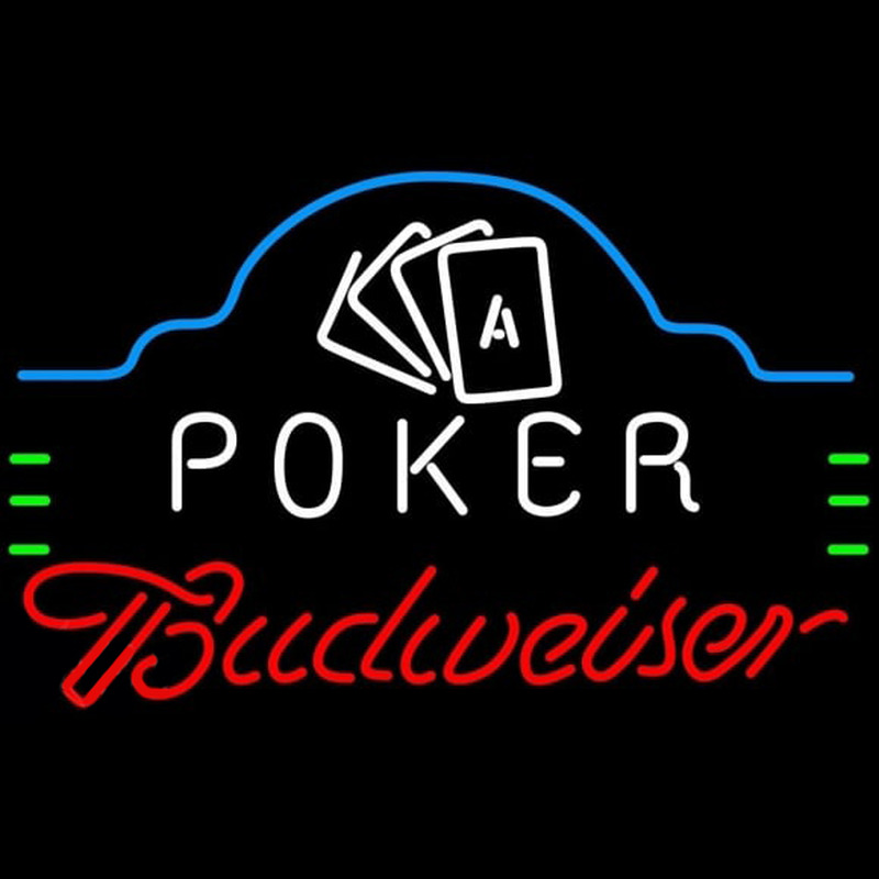 Budweiser Poker Ace Cards Beer Sign Neonkyltti