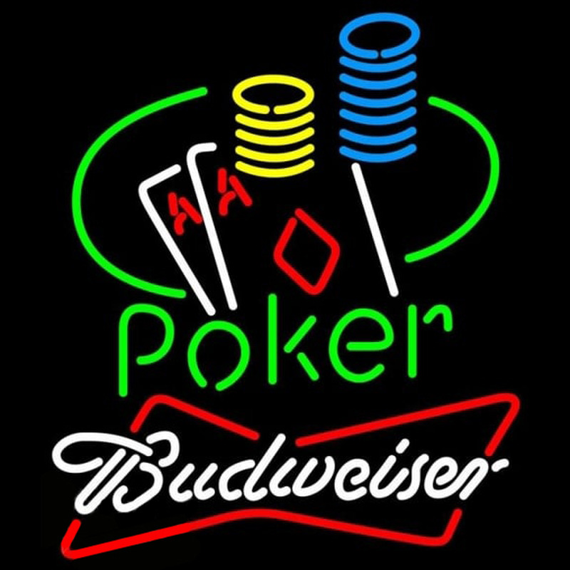 Budweiser Poker Ace Coin Table Beer Sign Neonkyltti