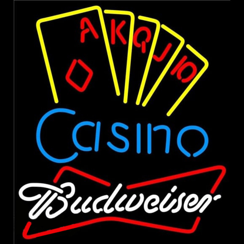 Budweiser Poker Casino Ace Series Beer Sign Neonkyltti