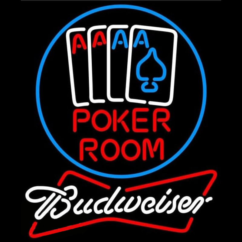 Budweiser Poker Room Beer Sign Neonkyltti