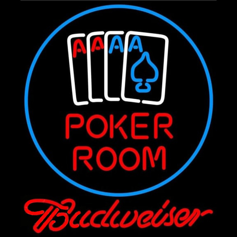 Budweiser Poker Room Beer Sign Neonkyltti