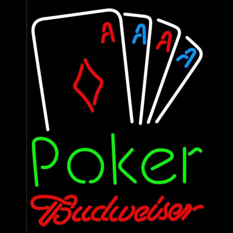 Budweiser Poker Tournament Beer Sign Neonkyltti