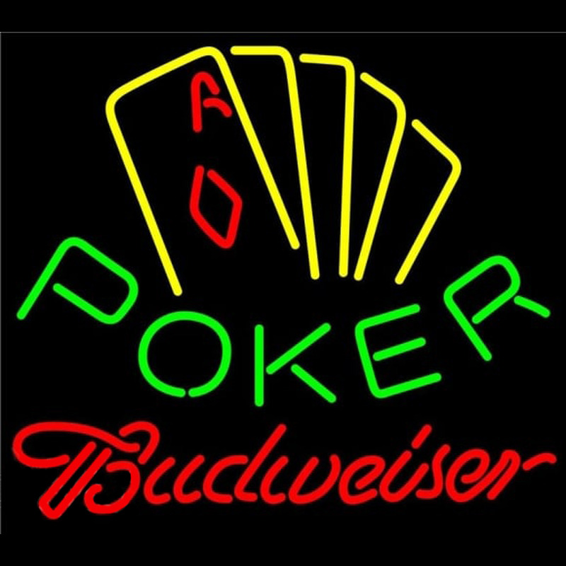 Budweiser Poker Yellow Beer Sign Neonkyltti