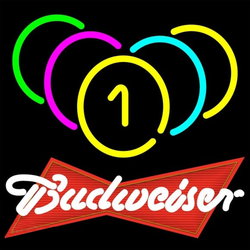 Budweiser Red Billiards Rack Pool Beer Sign Neonkyltti