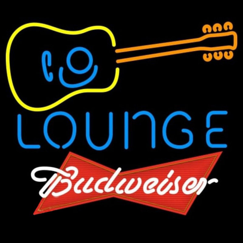 Budweiser Red Guitar Lounge Beer Sign Neonkyltti