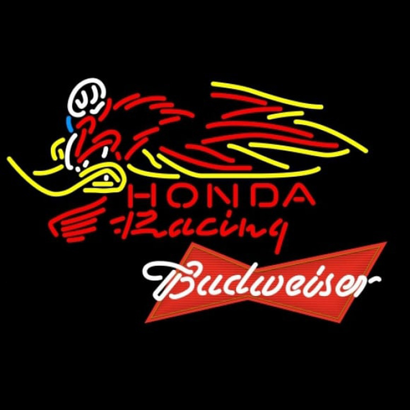 Budweiser Red Honda Racing Woody Woodpecker Crf 250 450 Motorcycle Beer Sign Neonkyltti