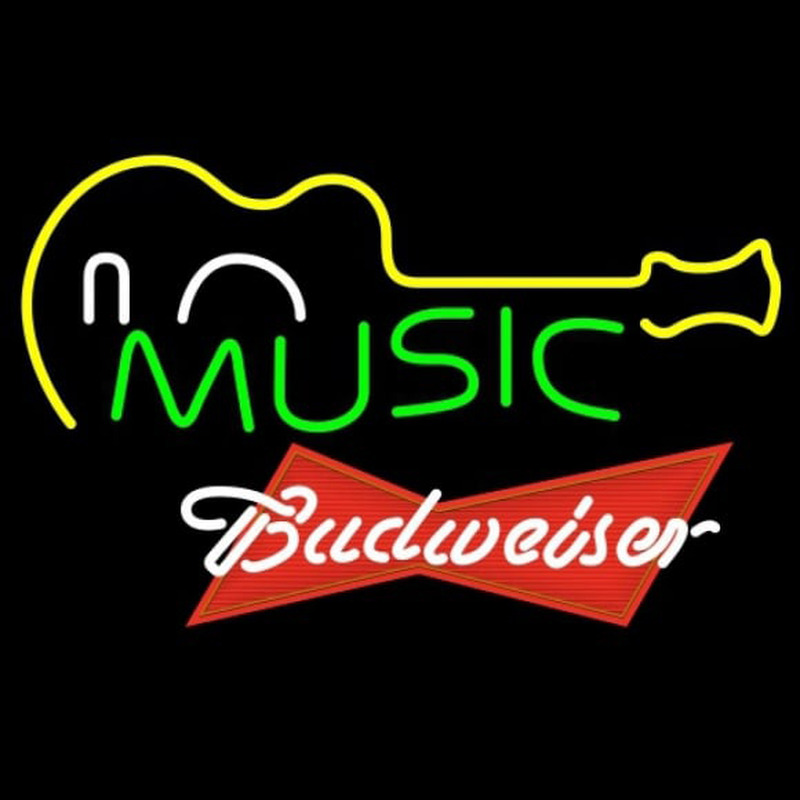 Budweiser Red Music Guitar Beer Sign Neonkyltti