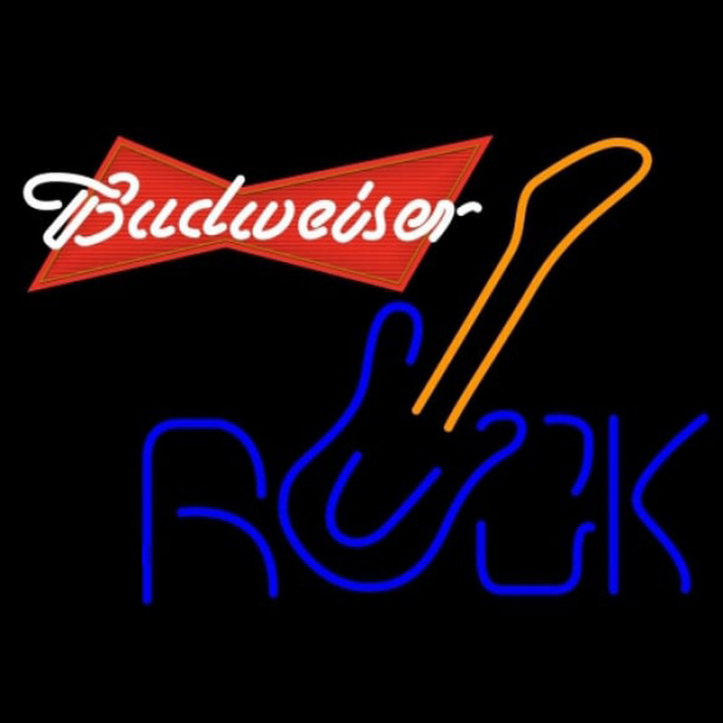 Budweiser Red Rock Guitar Beer Sign Neonkyltti