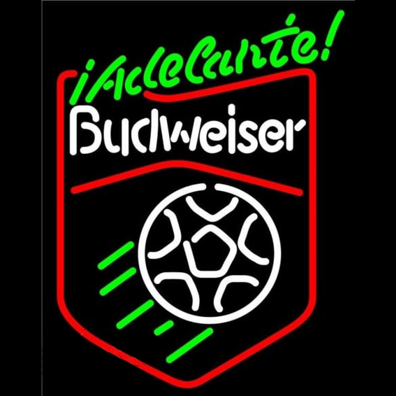 Budweiser Soccer Adelante Beer Sign Neonkyltti