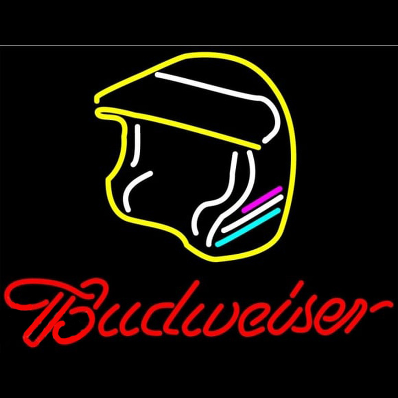 Budweiser Vintage Hascar Helmet3 Beer Sign Neonkyltti