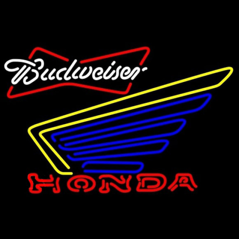 Budweiser White Honda Motorcycle Gold Wing Beer Sign Neonkyltti