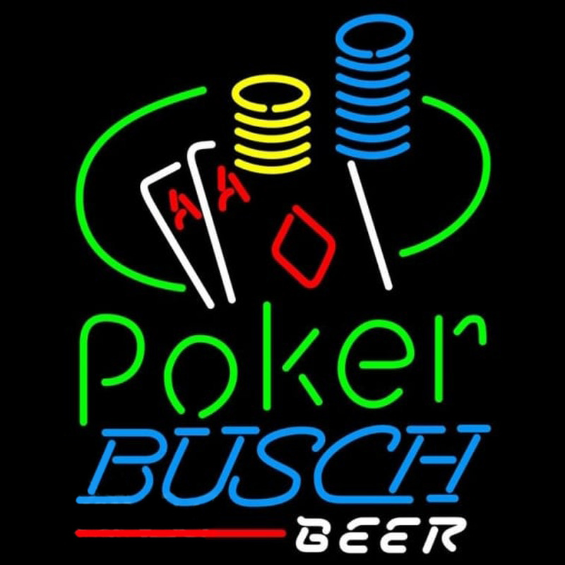 Busch Poker Ace Coin Table Beer Sign Neonkyltti