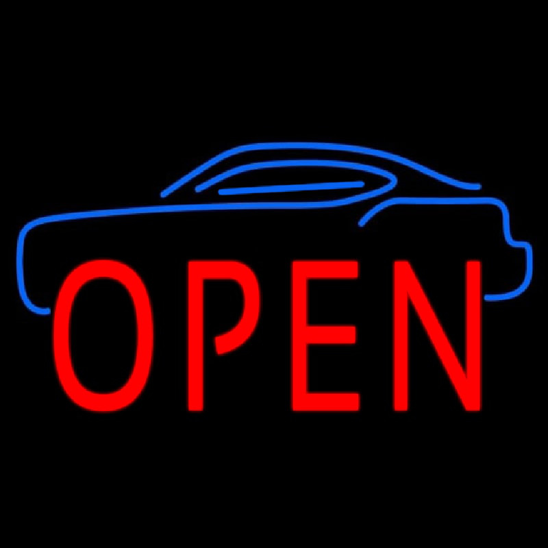 Car Open Block Neonkyltti