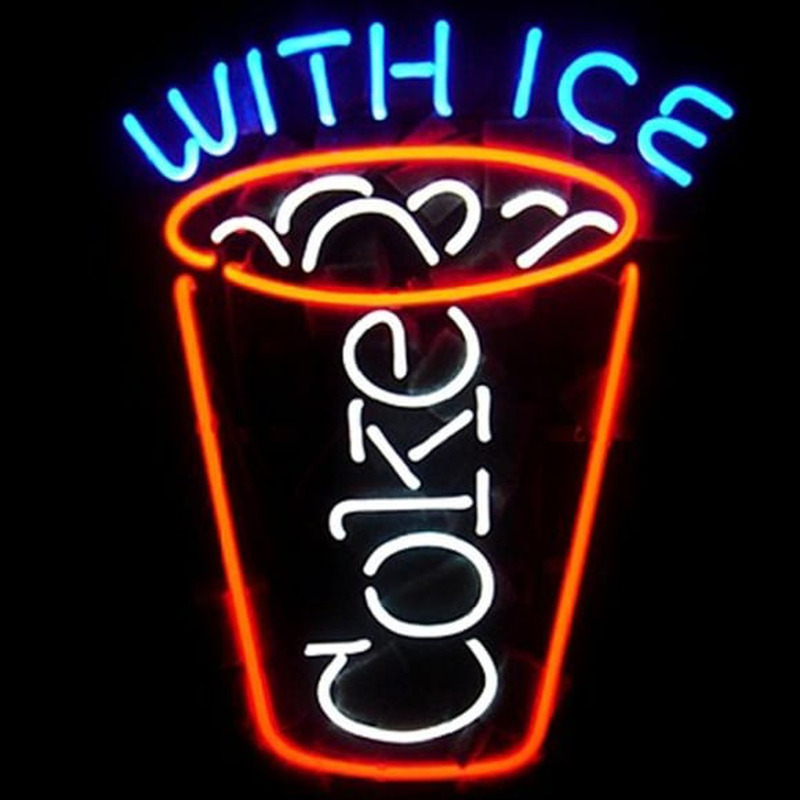 Coca Cola Coke With Ice Beer Bar Neon Light Sign Neonkyltti