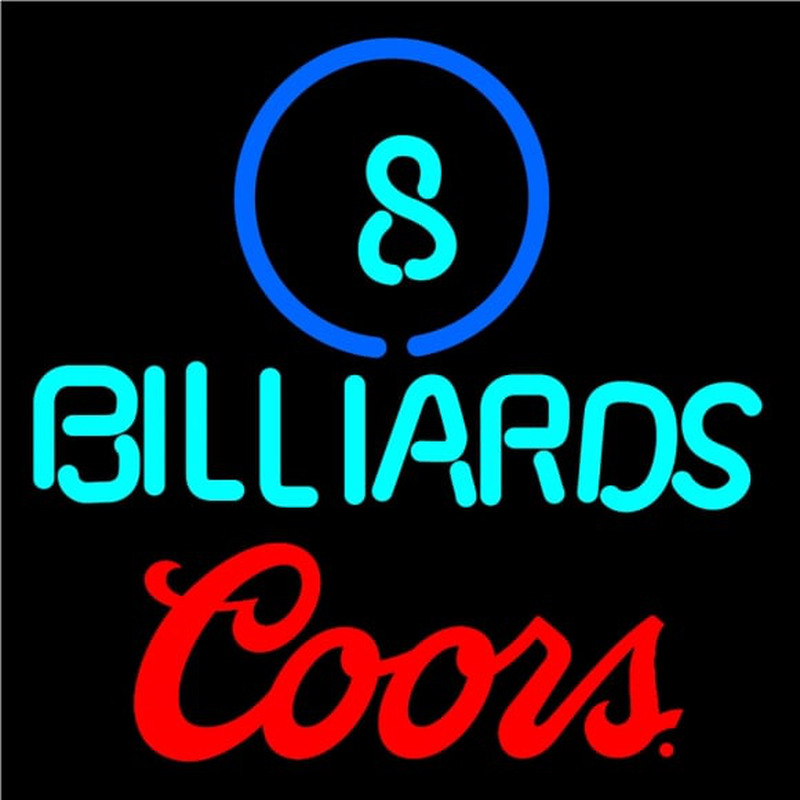 Coors Ball Billiards Pool Neon Beer Sign Neonkyltti