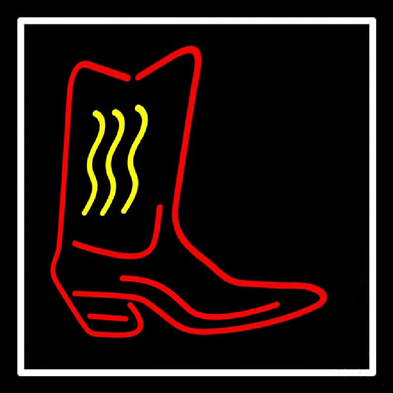 Cowboy Boot With Border Neonkyltti