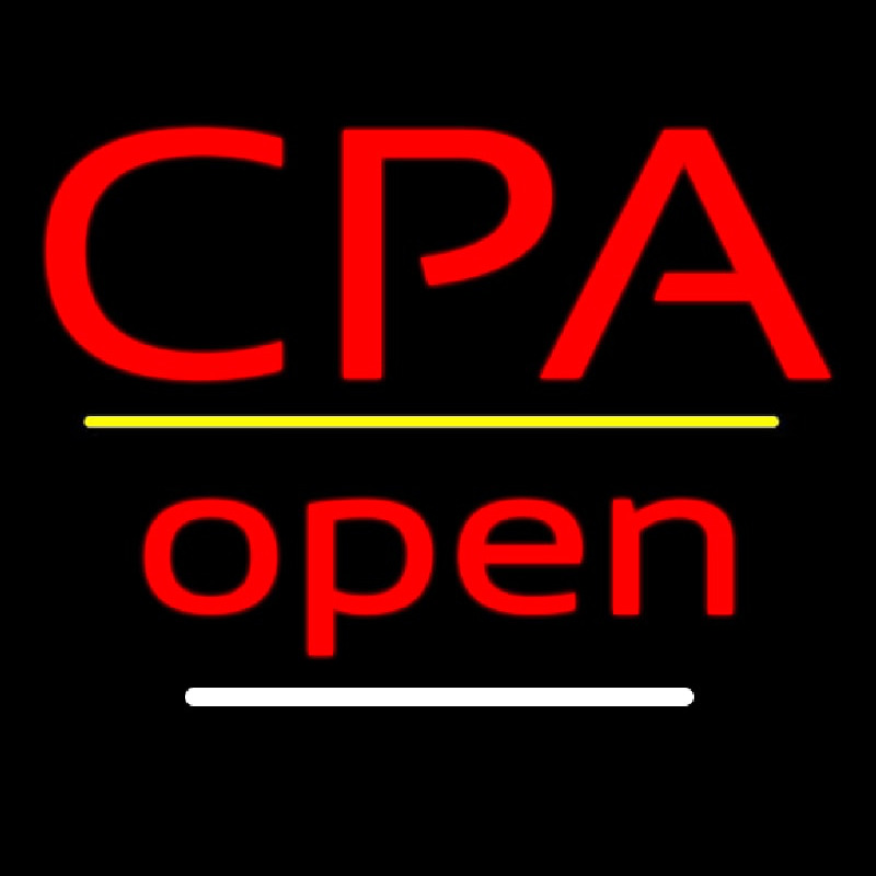 Cpa Open Yellow Line Neonkyltti