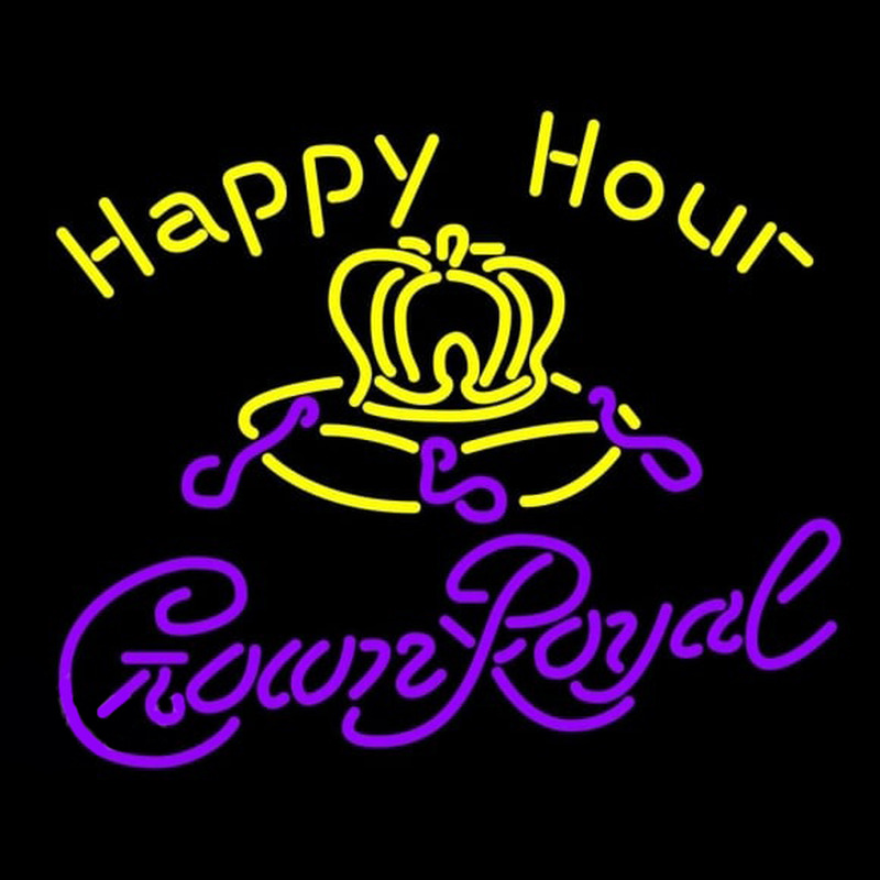 Crown Royal Happy Hour Beer Sign Neonkyltti