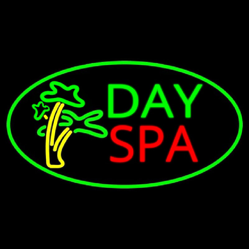 Day Spa With Palm Trees Neonkyltti