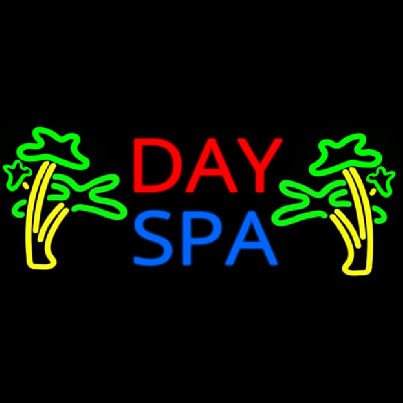 Day Spa With Palm Trees Neonkyltti