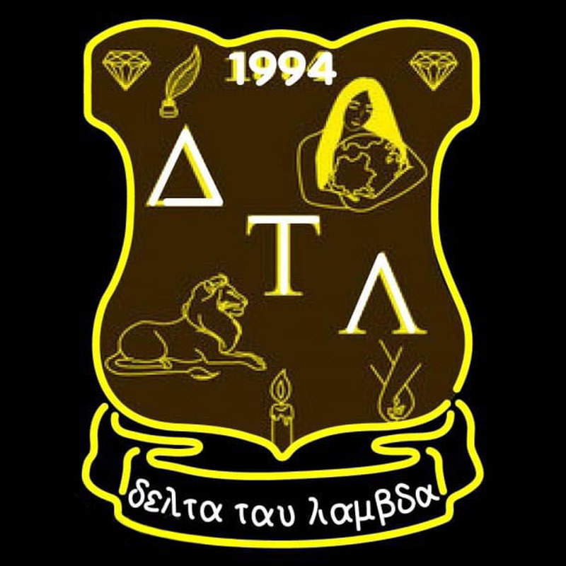 Delta Tau Lambda Latina Greek Logo Neonkyltti