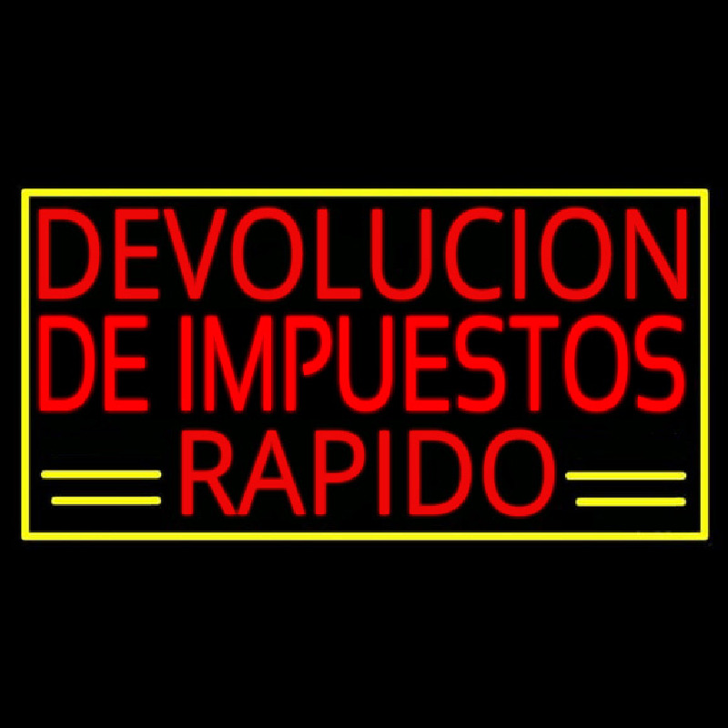 Devolucion De Impuestos Rapido With Yellow Border And Line Neonkyltti