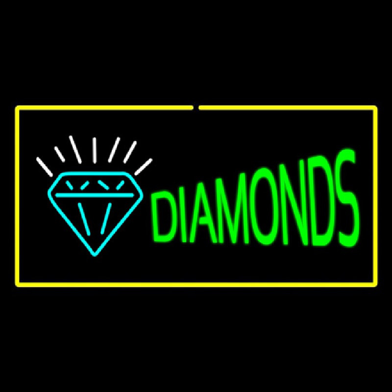 Diamonds Logo Yellow Rectangle Neonkyltti