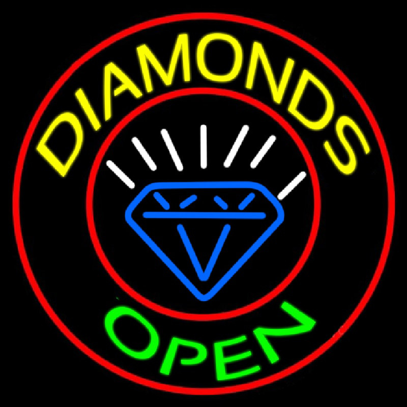 Diamonds Open Block With Logo Neonkyltti