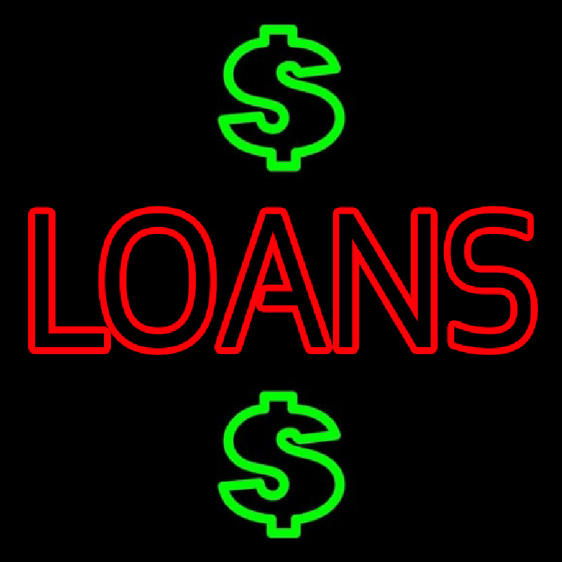 Double Stroke Loans With Dollar Logo Neonkyltti