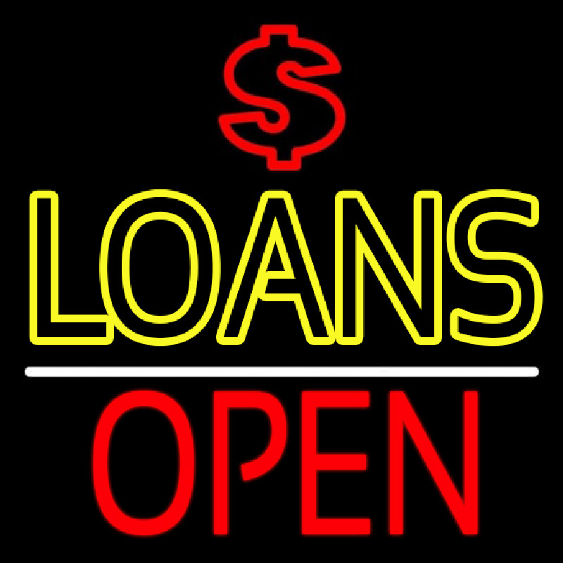 Double Stroke Loans With Dollar Logo Open Neonkyltti