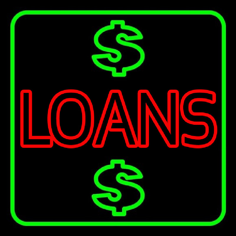 Double Stroke Loans With Dollar Logo With Green Border Neonkyltti