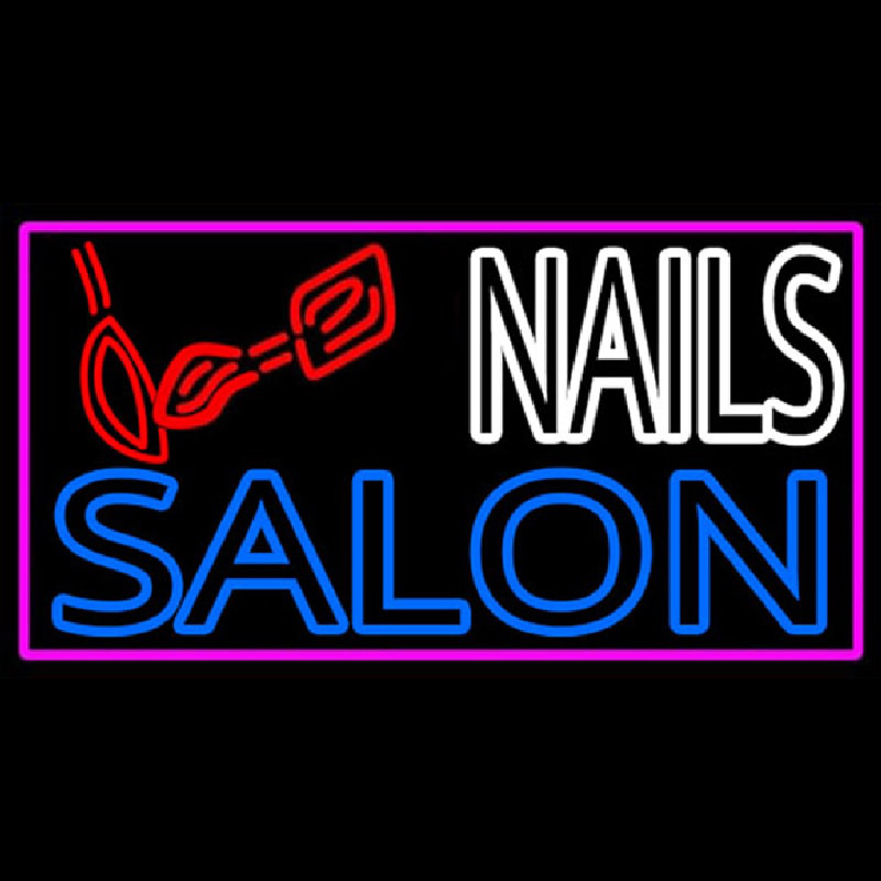 Double Stroke Nail Salon Logo Neonkyltti