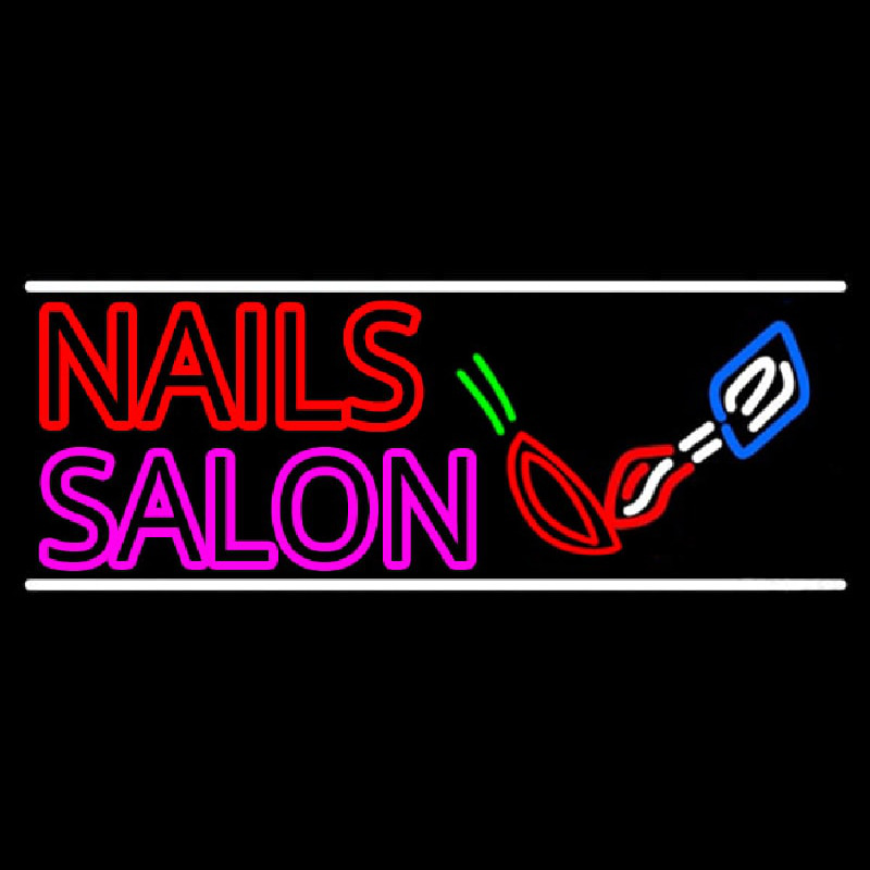 Double Stroke Nail Salon Logo Neonkyltti