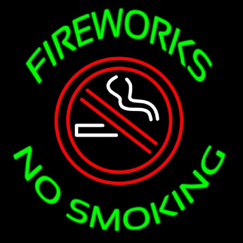 Fire Works No Smoking With Logo 2 Neonkyltti